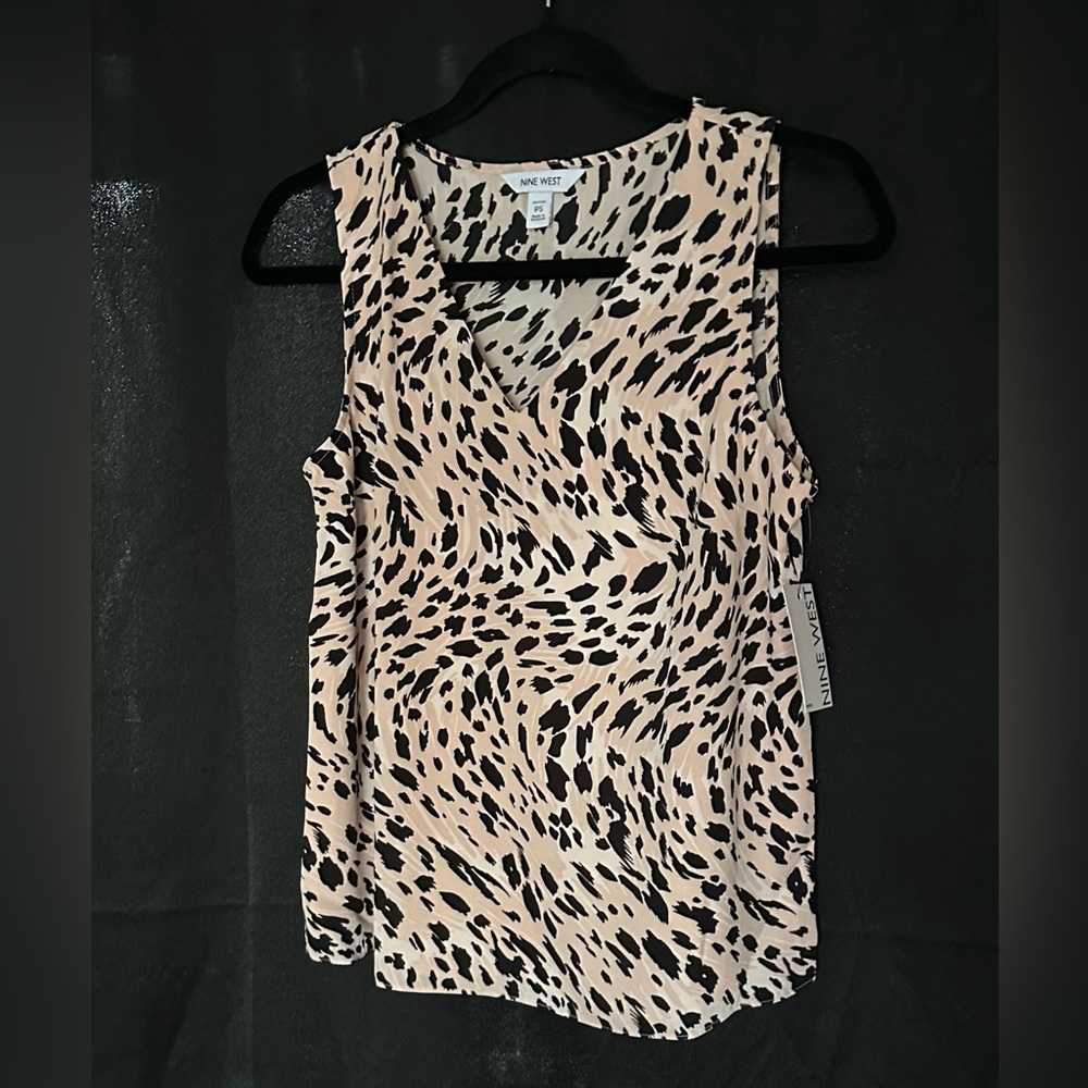 Nine West Woven V-Neck Shell Blouse